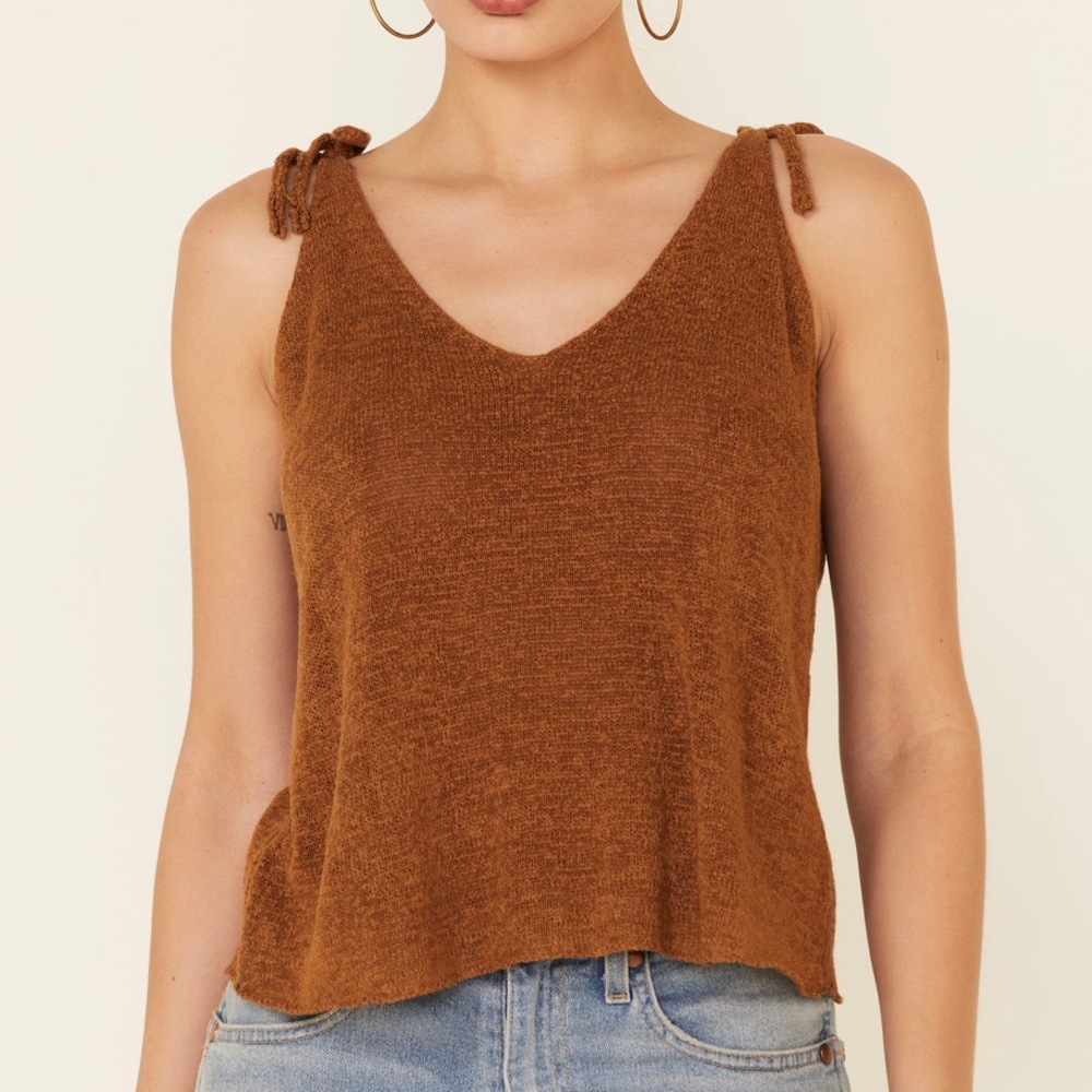 Wishlist Sweater Knit Tie Strap Tank Top